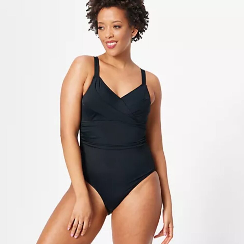 Isaac Mizrahi Live! Bridgehampton One Piece Swimsuit UPF50 Reg 16 A575194